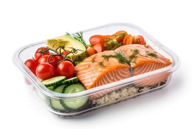 Salmon Bento box ai generated