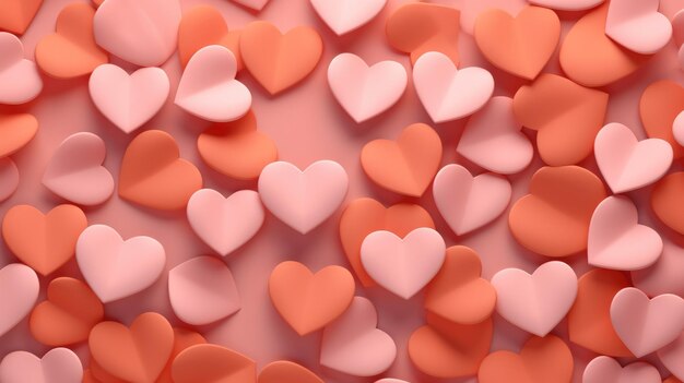 Salmon Color Hearts als achtergrond