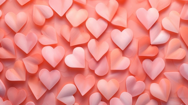 Salmon Color Hearts as a background