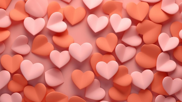 Salmon Color Hearts as a background