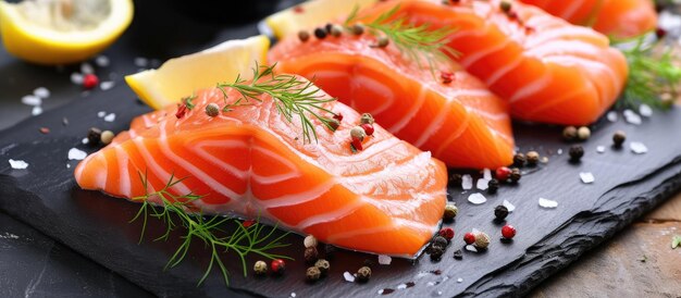 Salmon cut into thin pieces