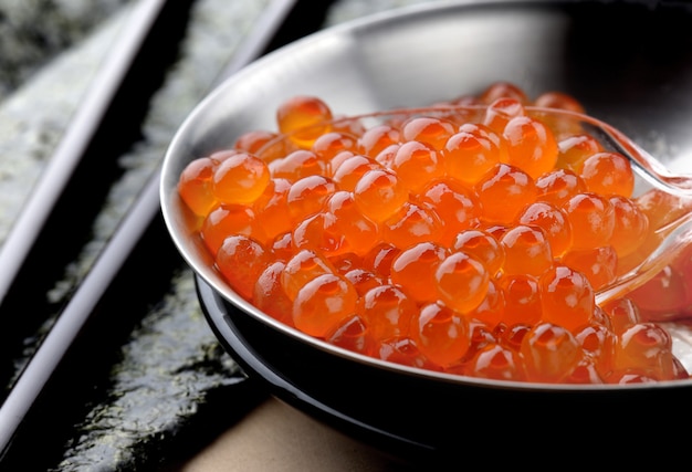 Salmon eggs or Ikura in Japanese style.