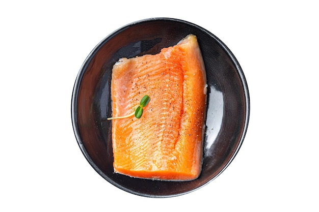 Salmon fillet raw fish char fresh seafood dietary healthy meal food diet still life snack