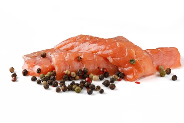 Salmon fillet with seasoning isolate