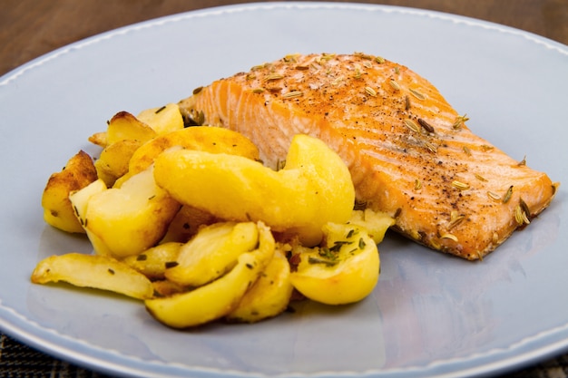 Salmon fillets with  potatoes