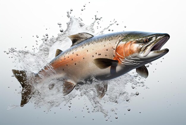 salmon fish 3d vray mottled