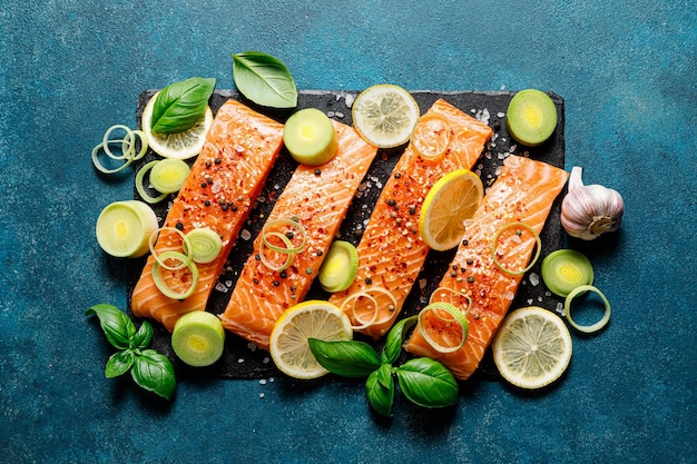 Salmon Fresh raw salmon fish fillet