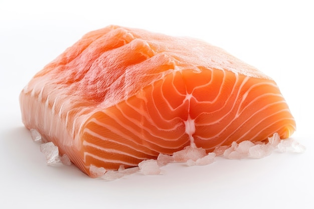 Salmon Meat on White Background