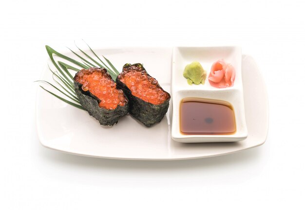 Photo salmon roe nigiri sushi - japanese food style