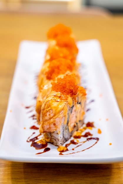 Salmon Roll Sushi with Cheese