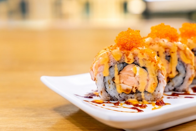 Salmon Roll Sushi with Cheese