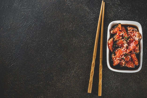 Salmon Sashimi with Sesame Seeds