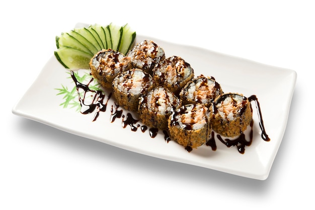 Salmon Skin Maki Sushi - Roll met zalmhuid. Oosters eten