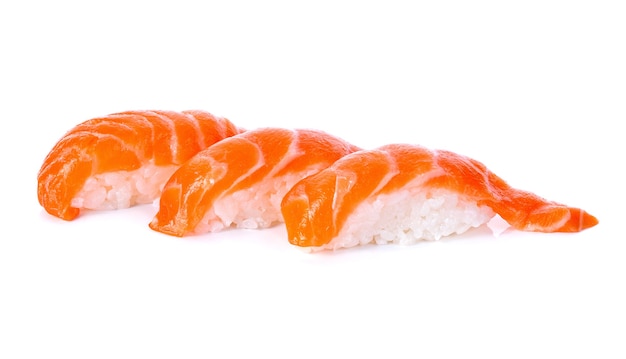 Salmon sushi on a White background