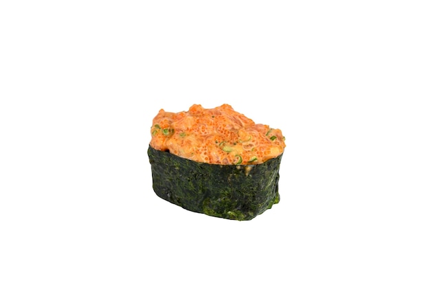 Salmone con salsa piccante ikura rotolo di sushi di alghe cucina giapponese