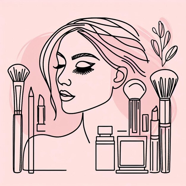 Premium Photo | Salon art makeup artist makeup illustration