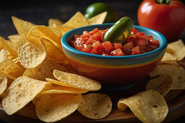 Salsa and Chips Snack Time
