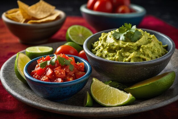 Foto salsa en guacamole voorgerecht