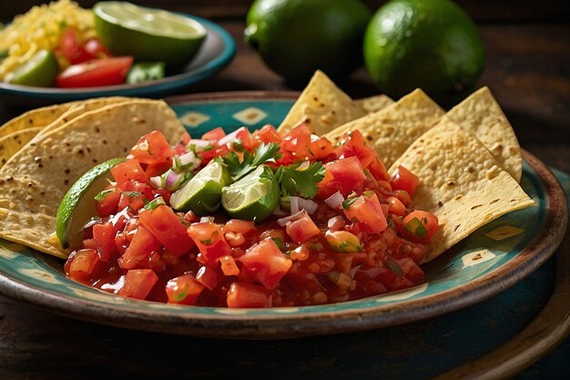 Salsa Fresca with Tostadas and Lime