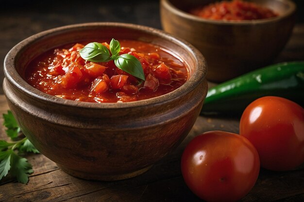 Salsa Roja in Rustic Bowl