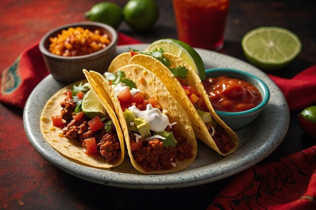 Salsa Roja Taco Platter