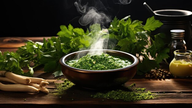 Salsa verde is a type of spicy green sauce in Mexican cuisine