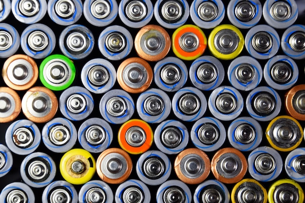 Photo salt and alkaline batteries source of energy for portable technology aaa and aa batteries