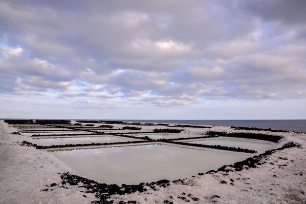 Photo salt flats in the canry islands