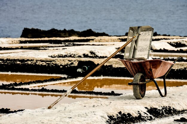 Photo salt flats in the canry islands