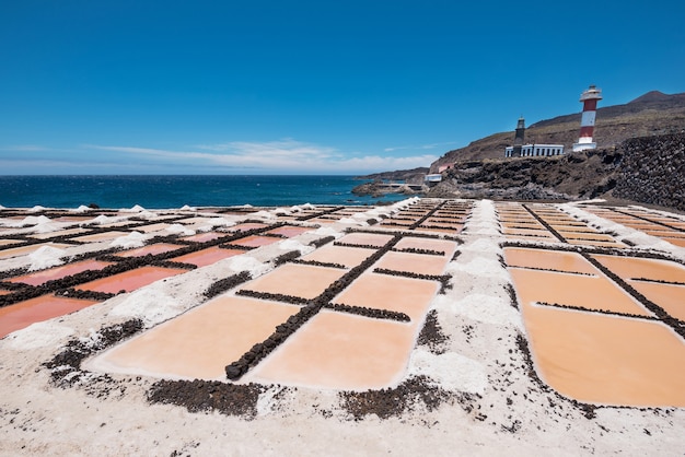 Fuencaliente, La Palma, 카나리아 제도, 스페인의 소금 밭.