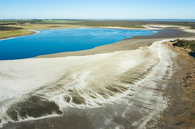 Salt Lagoo in Pampas landscape Patagonia Argentina