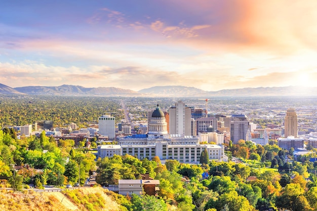 Salt Lake City skyline Utah in USA