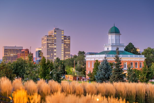 Salt lake city utah usa park and cityscape