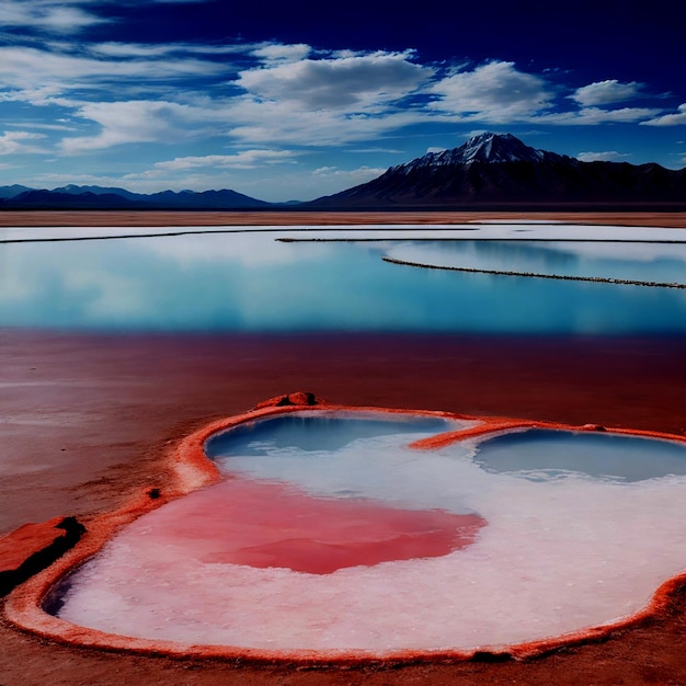 Foto colori del lago salato