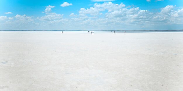 Salt lake of tuz golu in turkey