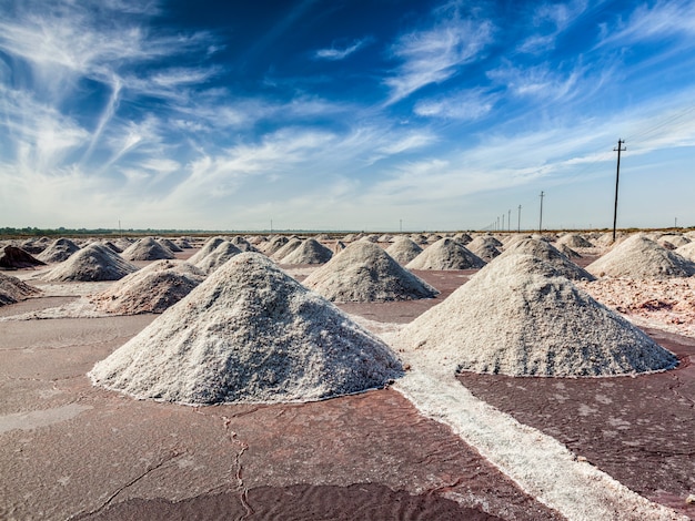 Photo salt mine at sambhar lake, rajasthan, india