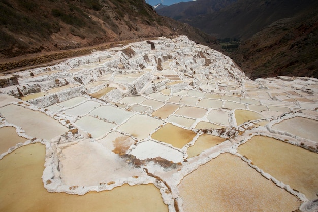 Salt mines of maras. the salineras de maras have been mined by\
local communities for over 500 years