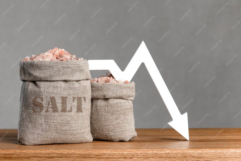 Premium Photo Salt price bag of salt and graph arrow pointing up down