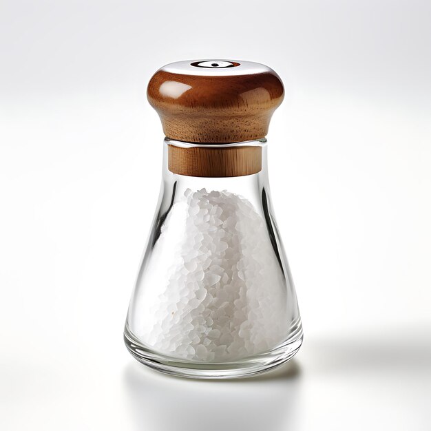 Photo salt shaker isolated on white background