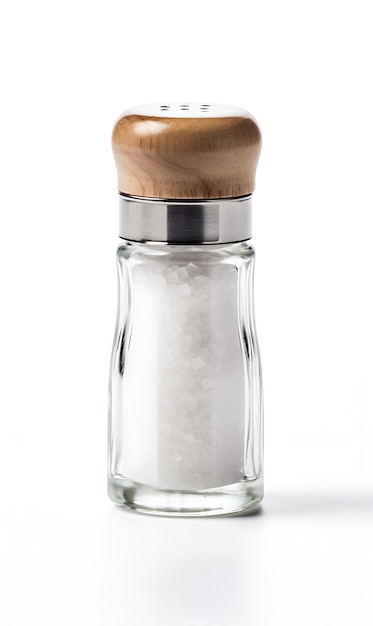 Photo salt shaker isolated on white background