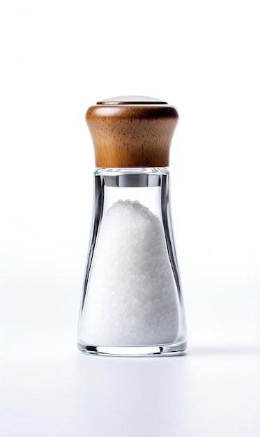 Photo salt shaker isolated on white background