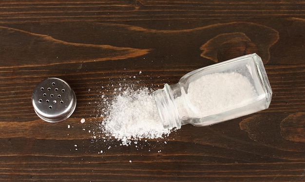 Salt sprinkled on table