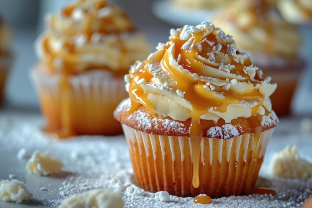 Salted Caramel Cupcakes with Vanilla Muffins
