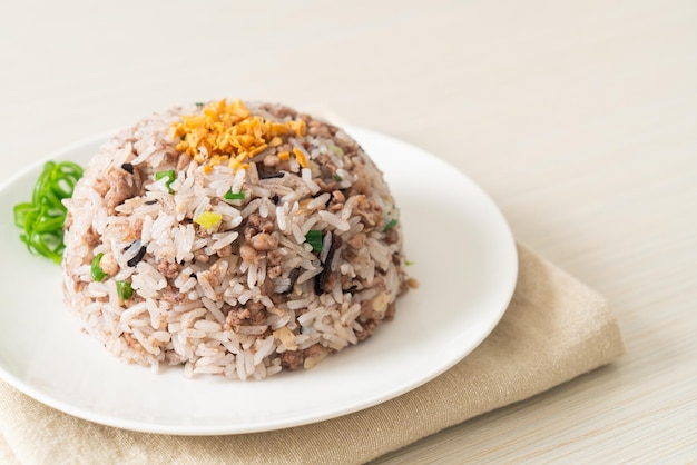 Salted Chinese Black Olive Fried Rice with Minced Pork