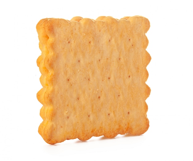 Salted cracker cookies isolated on white background