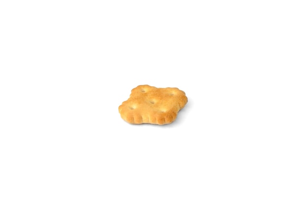 Salted cracker isolated on white background.