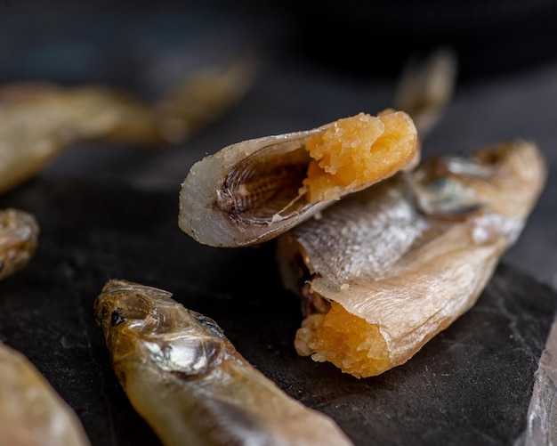 Salted dried capelin Fish appetizer for beer