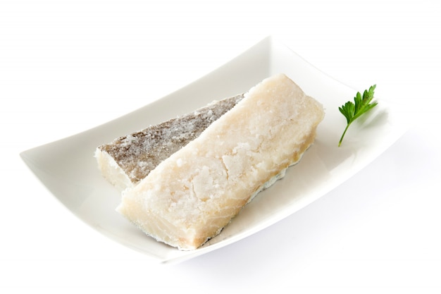 Salted dried cod isolated