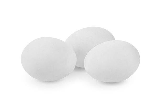 白い背景で隔離の塩漬け卵