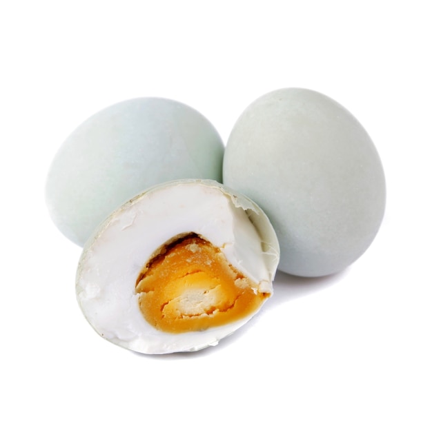 Salted egg isolated on a white background